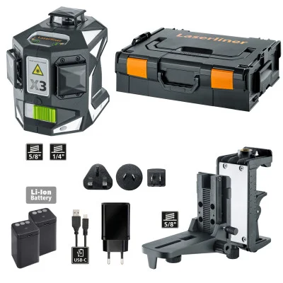 Laserliner X3-Laser Pro, žalias lazeris – lazerinis nivelyras