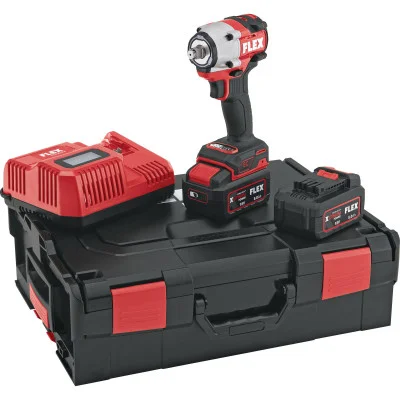 Flex akumuliatorinis smūginis veržliasukis IW 1/2" 400 18.0-EC, 2 × 5,0 Ah, L-BOXX lagaminas