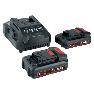 Flex P-Set 22 Q, 2 × 2,5 Ah, 18 V – akumuliatorių ir įkroviklio komplektas