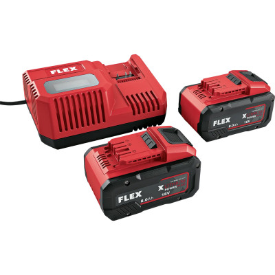 Flex P-Set 18-88 R 18 V 2 × 8,0 Ah – akumuliatorių ir įkroviklio komplektas