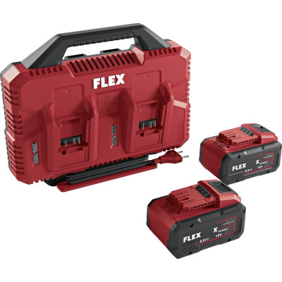 Flex P-Set 18 88 Duo SP (2 akumuliatoriai) – akumuliatorių ir įkroviklio komplektas