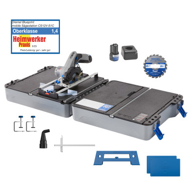 Dremel CS12V-S1C 12 V akumuliatorinis diskinis pjūklas su mobilia pjovimo stotele