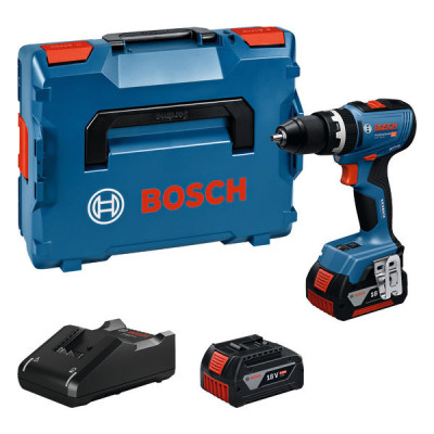 Bosch akumuliatorinis smūginis gręžtuvas-suktuvas GSB 18V-65 – 2 × akumuliatorius