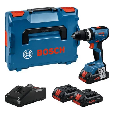 Bosch akumuliatorinis smūginis gręžtuvas-suktuvas GSB 18V-65, 2 × 4.0 Ah, L-BOXX lagaminas