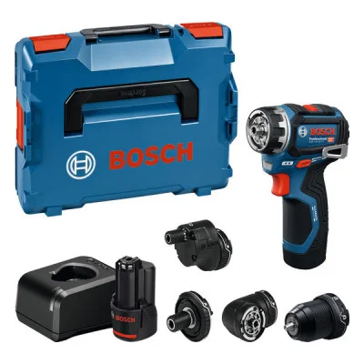 Bosch akumuliatorinis gręžtuvas-suktuvas GSR 12V-32 FC – 2 × akumuliatorius
