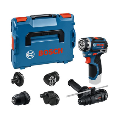 Bosch akumuliatorinis gręžtuvas-suktuvas GSR 12V-32 FC, be akumuliatoriaus ir įkroviklio, L-BOXX lagaminas, 5 priedai