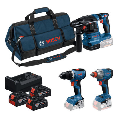 Bosch GSR + GDX + GBH – akumuliatorinių įrankių rinkinys