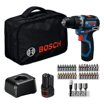 Bosch akumuliatorinis smūginis gręžtuvas-suktuvas GSB 12V-32 – 2 × akumuliatorius