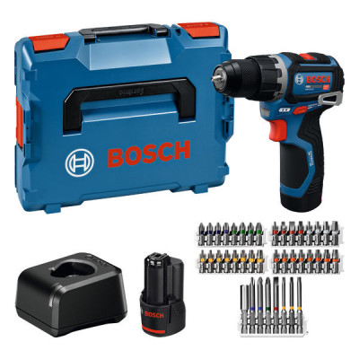 Bosch akumuliatorinis smūginis gręžtuvas-suktuvas GSB 12V-32 – 2 × akumuliatorius