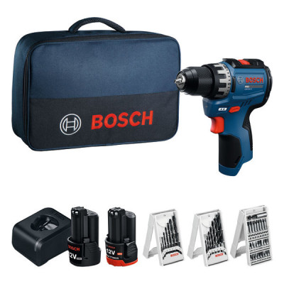 Bosch akumuliatorinis gręžtuvas-suktuvas GSR 12V-31 – 2 × akumuliatorius