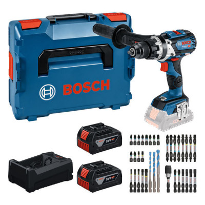 Bosch akumuliatorinis smūginis gręžtuvas-suktuvas GSB 18V-110 C – 2 × akumuliatorius