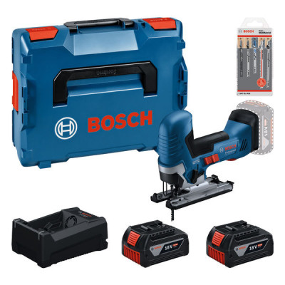 Bosch akumuliatorinis siaurapjūklis GST 18V-125 S – 2 × akumuliatorius