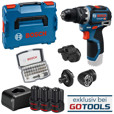 Bosch Professional GSR 12V-32 FC (3 × 2,0 Ah) – akumuliatorinių įrankių rinkinys