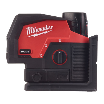 Akumuliatorinio skersinio lazerinio nivelyro Milwaukee M12 CLLP-301C rinkinys, žalias, 1 x 3 Ah, įkroviklis + lagaminas