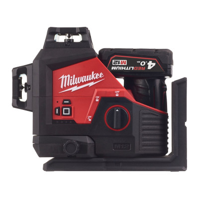 Akumuliatorinio skersinio lazerinio nivelyro Milwaukee M12 3PL-401C rinkinys, žalias, 1 x 4 Ah, įkroviklis + lagaminas