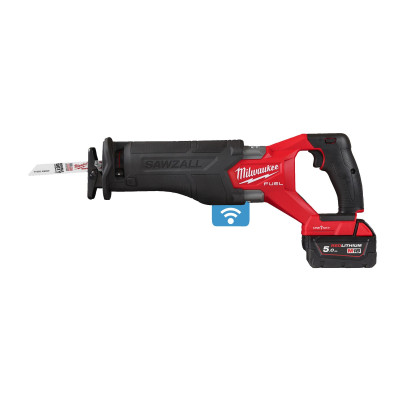 Akumuliatorinio tiesinio pjūklo Milwaukee M18 ONEFSZ-502X one-key rinkinys, 18 V, 2 x 5 Ah, įkroviklis + lagaminas