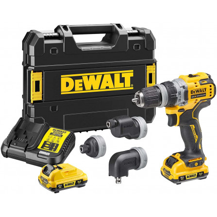 Dewalt akumuliatorinio suktuvo-gręžtuvo rinkinys DCD703L2T rinkinys, 12 V, 2 x 3,0 Ah, įkroviklis + galvutės + lagaminas