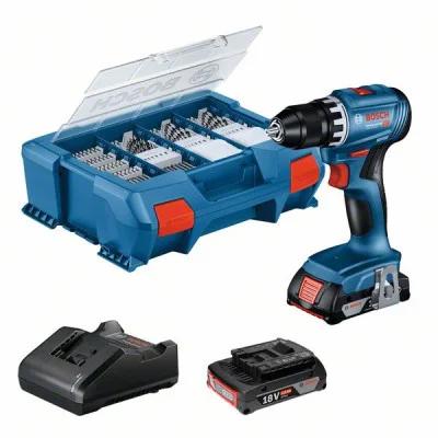 Bosch akumuliatorinis gręžtuvas-suktuvas GSR 18V-45 – 2 × akumuliatorius