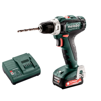 Metabo akumuliatorinis gręžtuvas-suktuvas PowerMaxx BS 12 – 1 × akumuliatorius