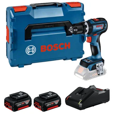 Bosch akumuliatorinis smūginis gręžtuvas-suktuvas GSB 18V-90 C – 2 × akumuliatorius