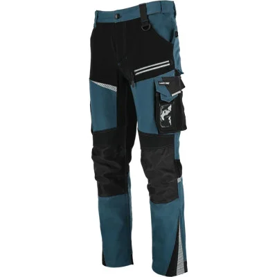 Lahti Pro elastingos darbinės kelnės L405410 (juoda ir turkio, XXL)