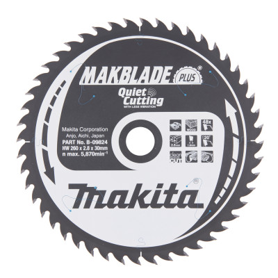 Makita diskinio pjūklo diskas MAKBLADE PLUS (260 × 30 mm)