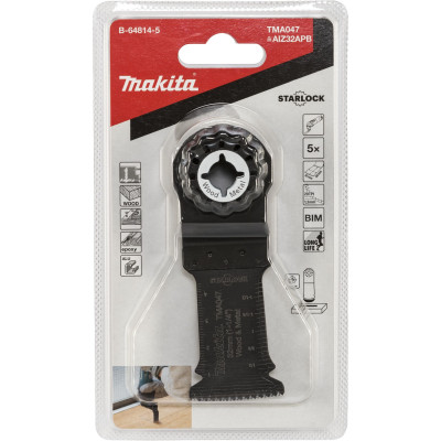 Makita įgilinamojo pjovimo pjūklelių rinkinys daugiafunkciam įrankiui B-64814-5 (32 × 50 mm, 5 vnt.)