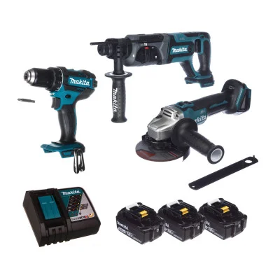 Makita akumuliatorinių įrankių komplektas LXT DLX3078TX1 (18 V, 3 × 5,0 Ah)