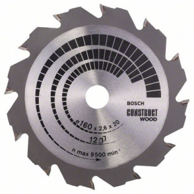 Bosch diskinio pjūklo diskas Construct Wood 2608640630 (160 × 20/16 mm)