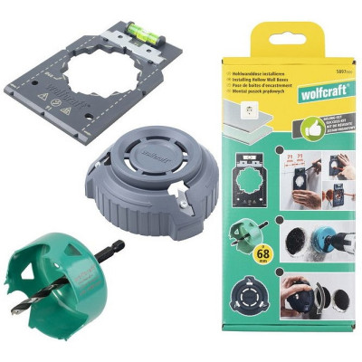 WOLFCRAFT gipso kartono elektros dėžučių montavimo įrankių rinkinys WF5897000