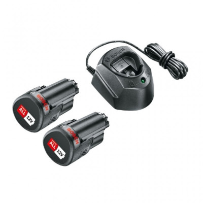 Bosch akumuliatorių ir įkroviklio pradinis rinkinys 1600A01L3E GAL 1210 CV (12 V, 2 × 1,5 Ah)