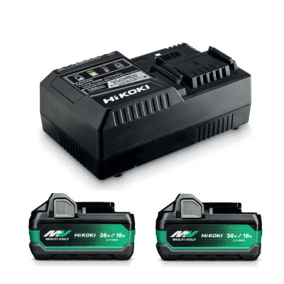 Hikoki akumuliatorių ir įkroviklio pradinis rinkinys UC18YSL3 WHZ (2 × 18 V 5,0 Ah / 36 V 2,5 Ah)