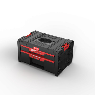 QBRICK modulinė įrankių laikymo dėžė System PRO 2.0 DRAWER 2 TOOLBOX EXPERT (2 stalčiai)