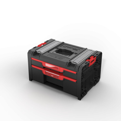 QBRICK modulinė įrankių stalčių sistema SYSTEM PRO 2.0 DRAWER 2 TOOLBOX PROFI BASIC (2 stalčiai)