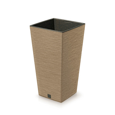 Prosperplast dekoratyvinis augalų vazonas FURU SQUARE ECO WOOD DFSH400W-4625W (kavos ruda)