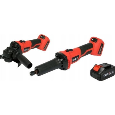 Yato kampinio ir tiesinio šlifuoklių rinkinys YT-828296 (18 V, 1 × 4 Ah)