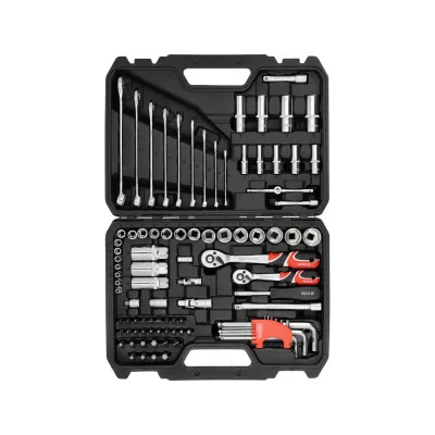 Yato galvučių ir terkšlių rinkinys YT-38785 (1/4″ + 3/8″, 92 vnt.)