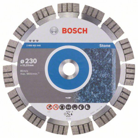 Deimantinis pjovimo diskas akmeniui Bosch, 230 x 22,23 x 2,4 mm, 1 vnt.