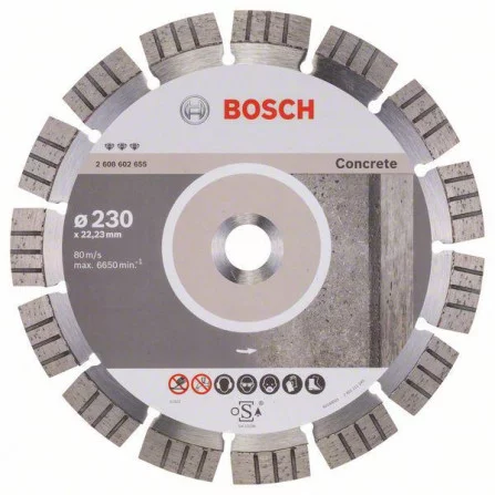 Deimantinis pjovimo diskas betonui Bosch Best, 230 x 22,23 x 2,4 mm, 1 vnt.