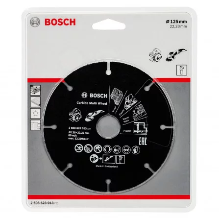 Pjovimo diskas medienai, plastikui, gipsui, variui Bosch, 125 x 22,23 x 1 mm, 1 vnt.