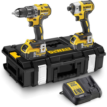 Dewalt akumuliatorinių įrankių rinkinys DCK266P2  (DCD796 + DCF887), 18 V, 2 x 5,0 Ah, įkroviklis + lagaminas