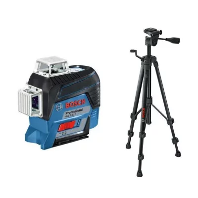 Linijinis lazerinis nivelyras Bosch GLL 3-80 C (4x baterijos (AA) + trikojis)