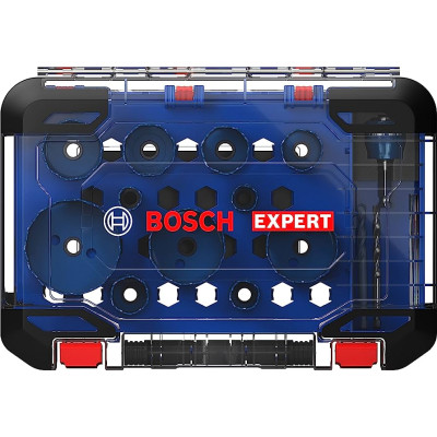 Bosch 2608900447 skylių pjovimo galvučių rinkinys medžiui (20/22/25/32/35/40/44/51/60/64/76 mm), 14 vnt.