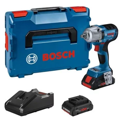 Akumuliatorinis smūginis veržliasukis Bosch GDS 18V-450 HC (+2x baterijos + įkroviklis + dėžė L-Boxx )