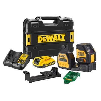 Dewalt kryžminio žalio lazerinio nivelyro rinkinys, DCE088D1G18-QW, 12/18V (1x2.0Ah)