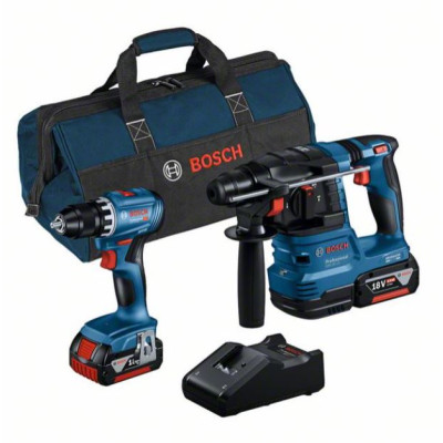 Bosch akumuliatorinių įrankių rinkinys: GSR 18V-45 + GBH 18V-22, 0615A50038