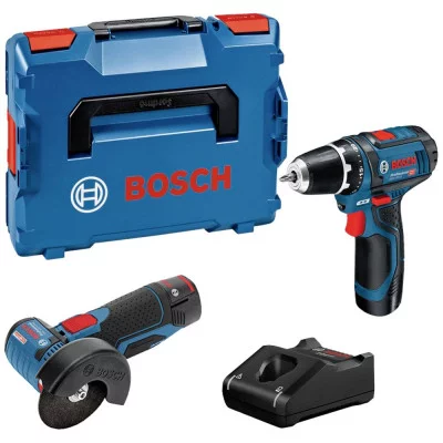 Bosch įrankių rinkinys: GWS 12V-76 +  GSR 12V-15 + 2 x 2.0 Ah + GAL 12V-40, 0615990N2U