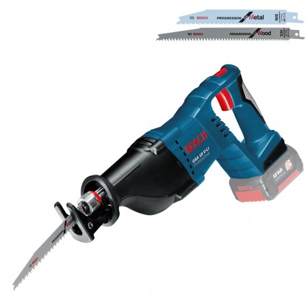 Akumuliatorinis tiesinis pjūklas Bosch GSA 18 V-LI, 18 V + pjūkliukai, 2 vnt.