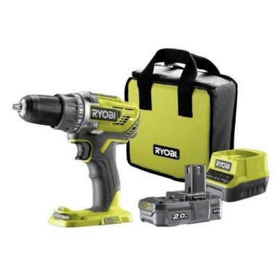 Ryobi akumuliatorinis suktuvas-gręžtuvas R18DD3-120S, 18 V (su akumuliatoriumi, įkrovikliu ir transportavimo krepšiu)