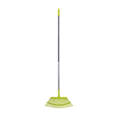 Steel leaf rake, flat 25T, Alu handle 1630mm.